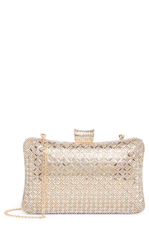Rhinestone Embellished Metallic Clutch