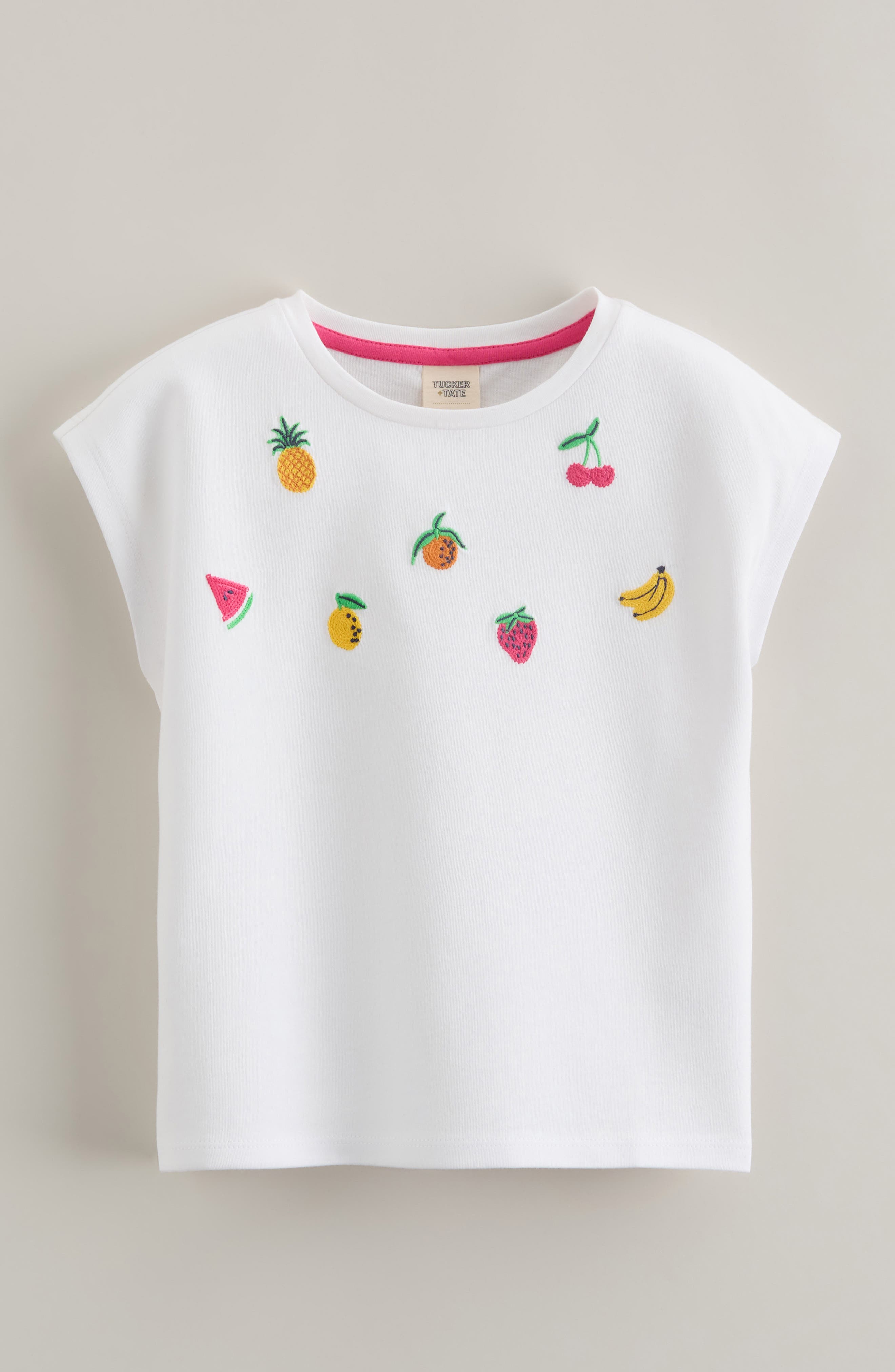 selected WHITE SUMMER FRUIT EMBROIDERY