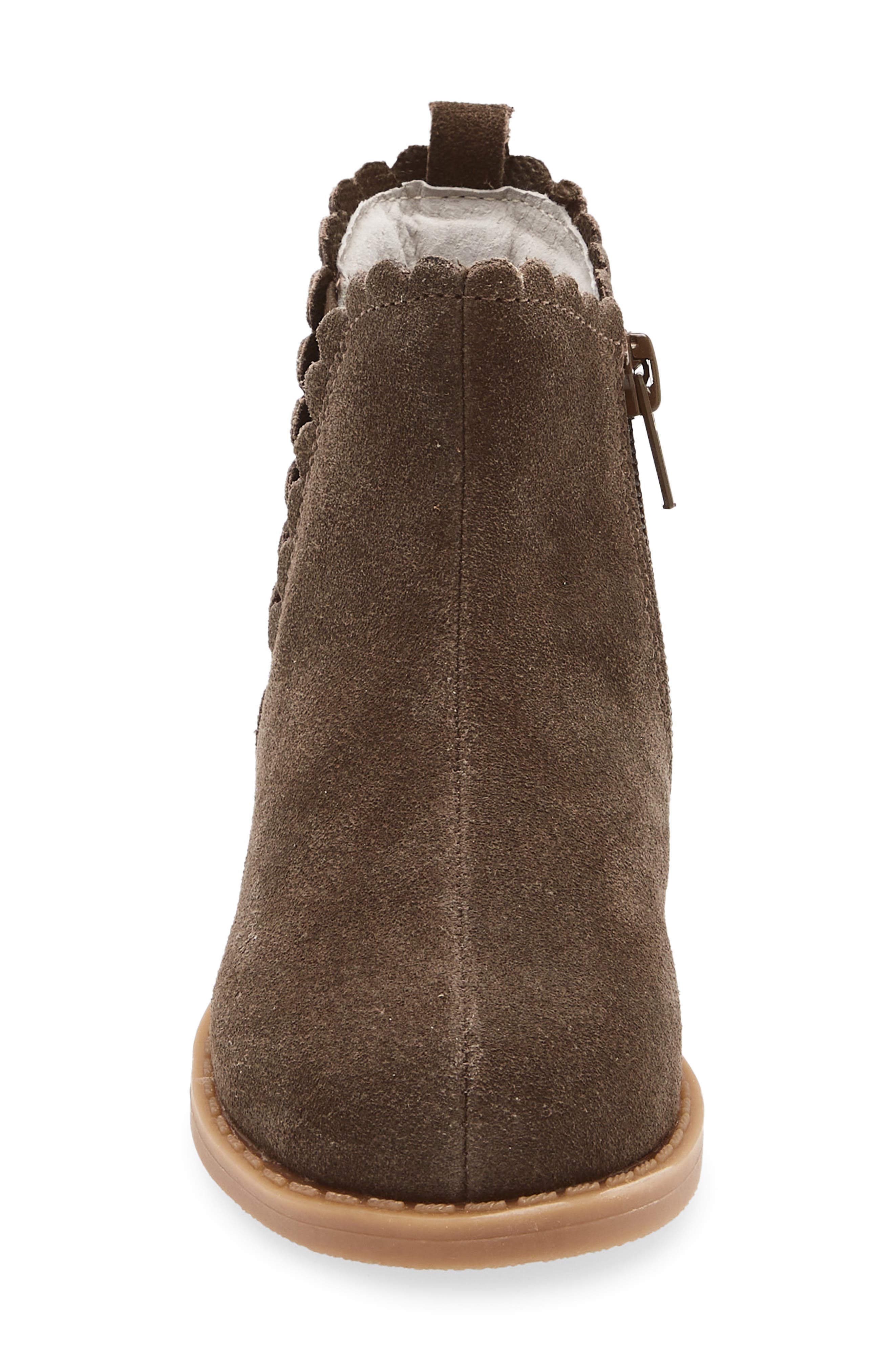 L'AMOUR Kids' Nicola Scalloped Bootie, Alternate, color, Brown
