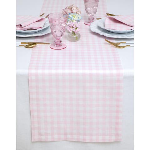 Linen Table Runner - Gingham Check
