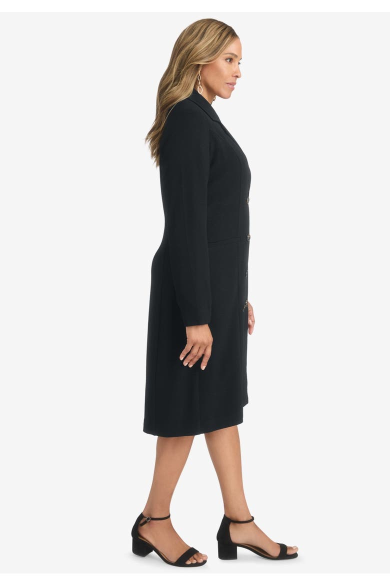 Double Breasted Jacket Dress, Alternate, color, BLACK