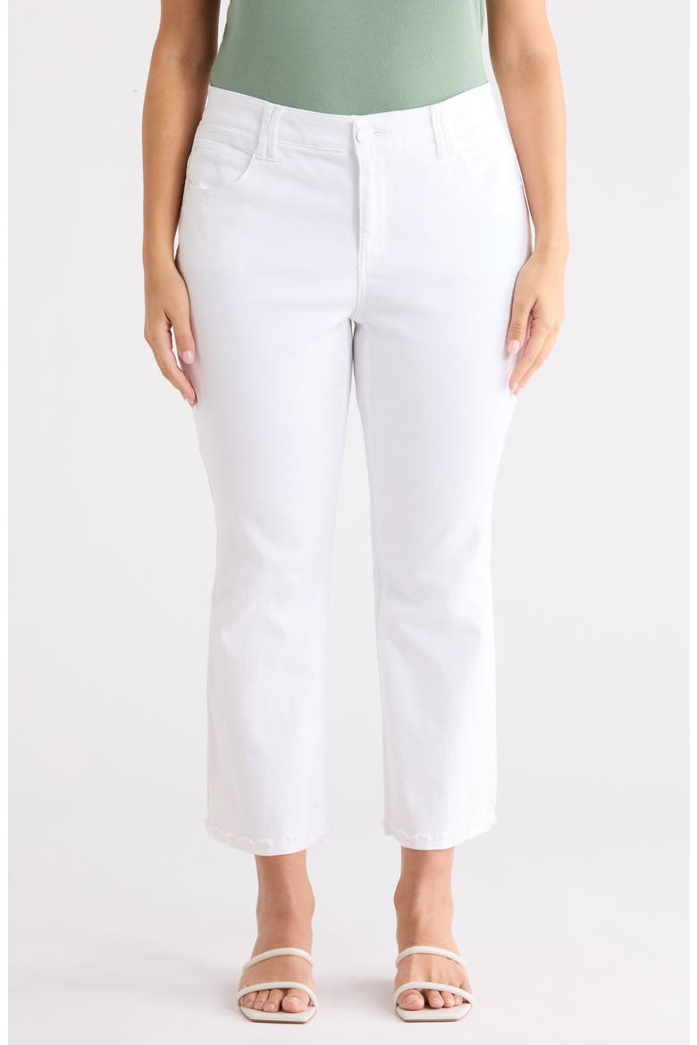 Scalloped Crop Flare Jeans, Main, color, OPTIC WHITE