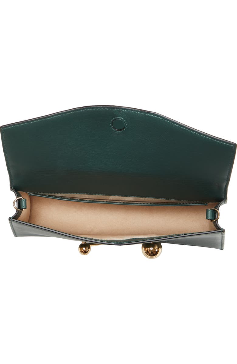Strathberry Mini Crescent Leather Clutch, Alternate, color, Bottle Green