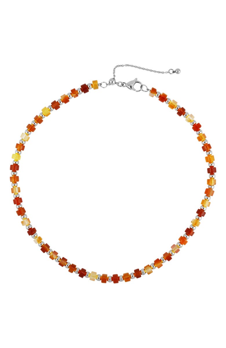 REBL Gender Inclusive Beaded Necklace, Main, color, Red/Silver