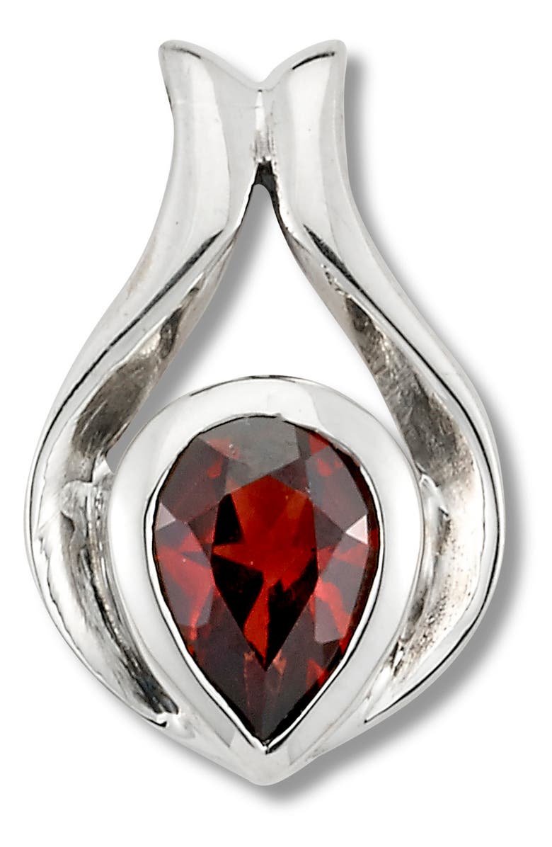 SAMUEL B. Sterling Silver Pear Cut Garnet Pendant, Main, color, 
