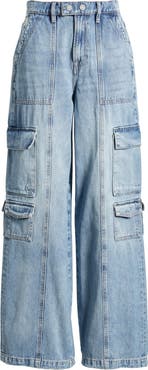 HIDDEN JEANS Cargo Pocket Wide Leg Jeans
