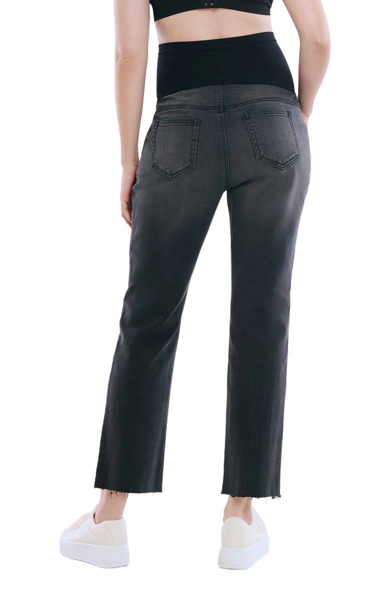 MOTHERHOOD MATERNITY Secret Fit Over the Belly Slim Straight Leg Jeans, Alternate, color, Black