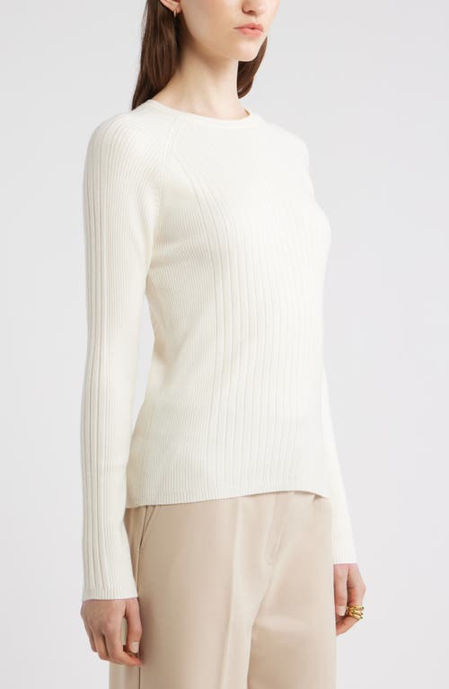 Nordstrom Rib Wool Blend Sweater In White