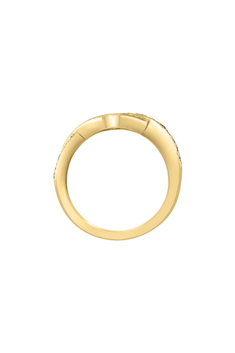 Diamond Trim Twist Band Ring - 0.18 ctw., Alternate, color, SILVER/ 18K GOLD/ DIAMOND