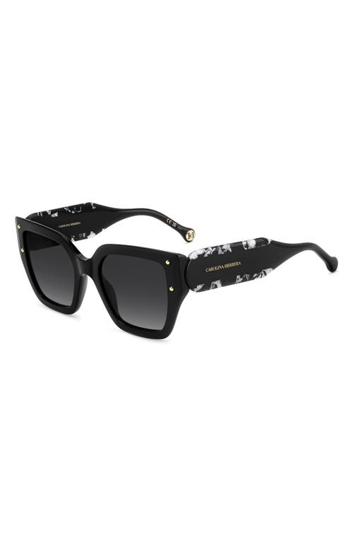 Carolina Herrera Her 53mm Gradient Square Geometric Sunglasses In Black