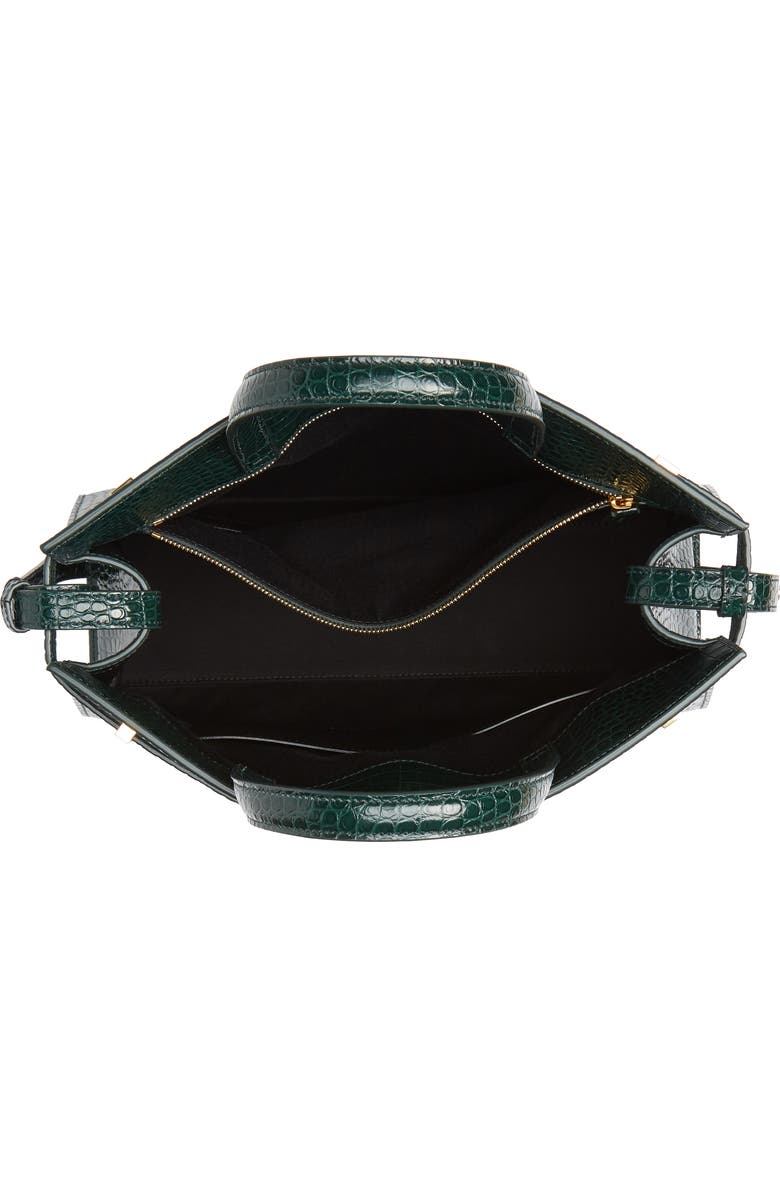 Saint Laurent Small Manhattan Croc Embossed Calfskin Satchel, Alternate, color,