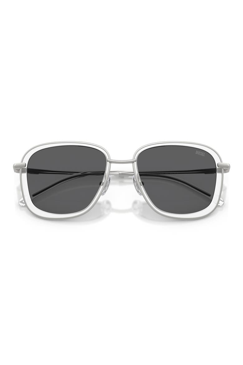 DL1017 52mm Square Sunglasses, Alternate, color, MATTE SILVER / SOLID GREY