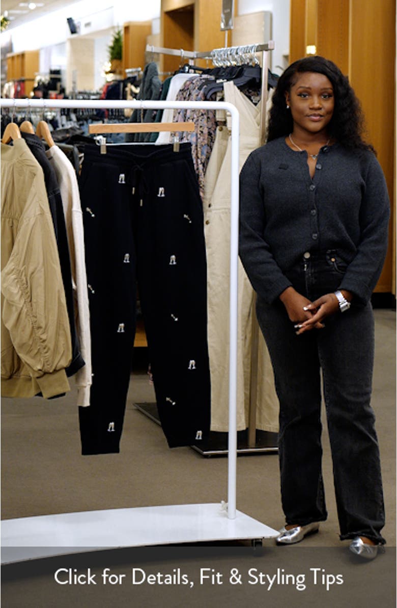 Kingston Champagne Embroidery Cotton Joggers, sales video thumbnail