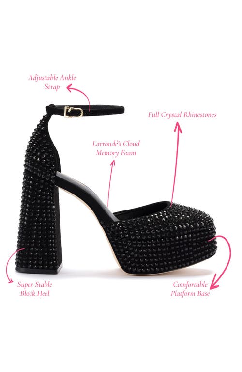 Larroude Larroudé Ari Crystal Pump In Monochrome Black Suede