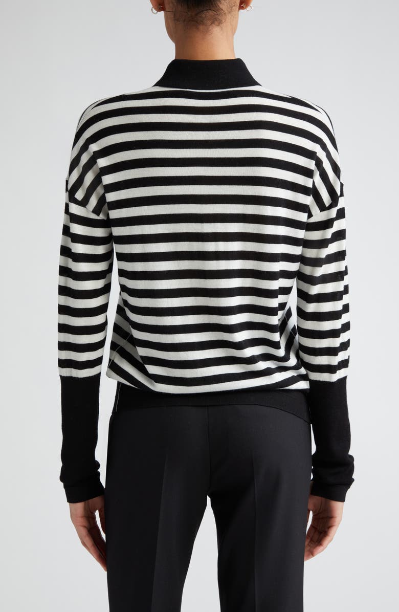 Maria McManus Stripe Long Sleeve Organic Cotton & Recycled Cashmere Polo, Alternate, color, 