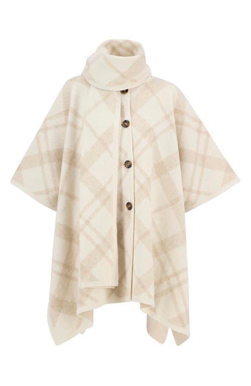 Barbour Vienna Wool Blend Sweater Cape In White