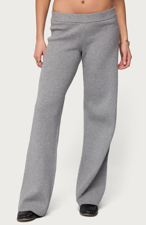 Lorie Low Rise Wide Leg Rib Knit Pants
