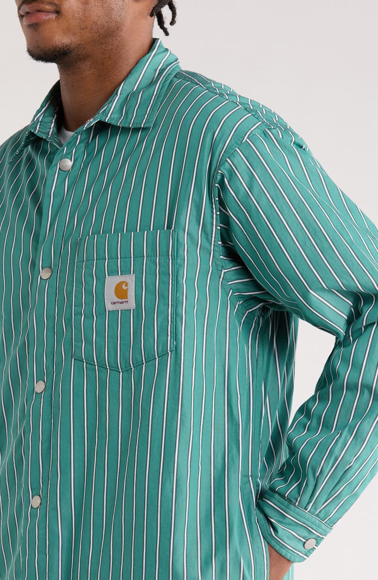 Carhartt Work In Progress Grimsby Stripe Shirt Jacket, Alternate, color, Grimsby Stripe, Saguaro