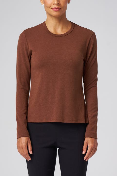 Structured Knit Long Sleeve Tee