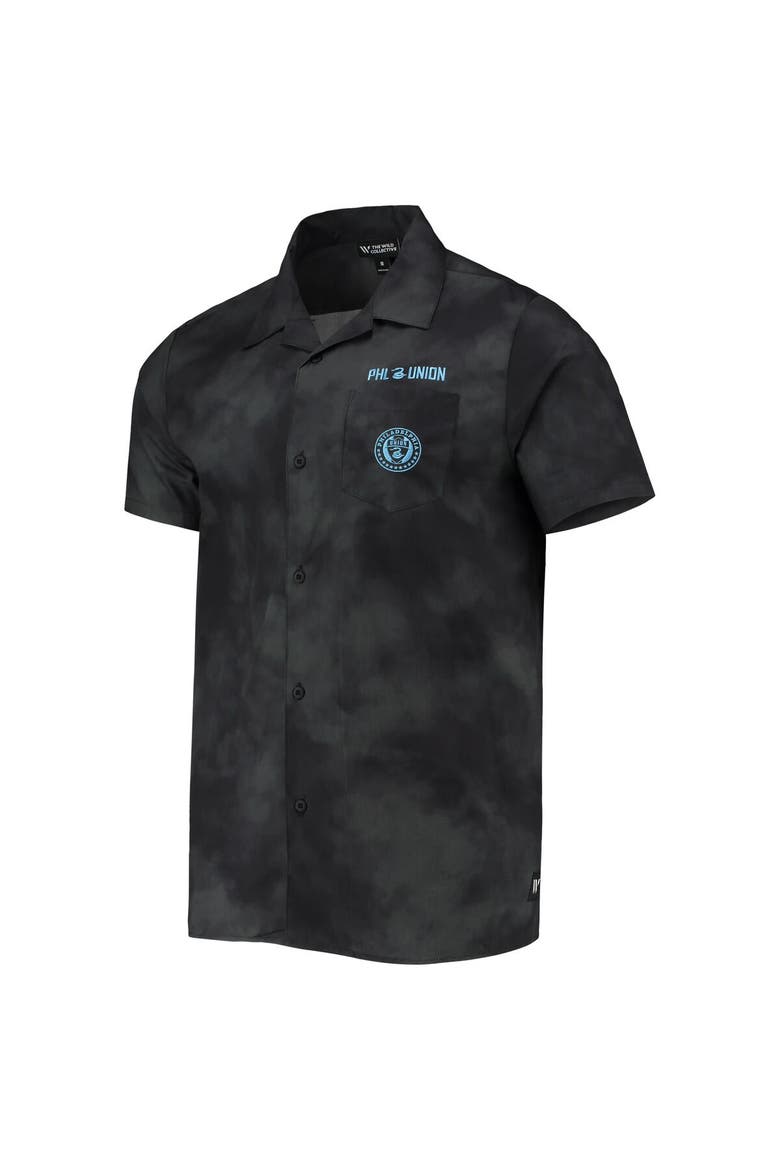 Men's The Wild Collective Black Philadelphia Union Abstract Cloud Button-Up Shirt, Alternate, color, Black