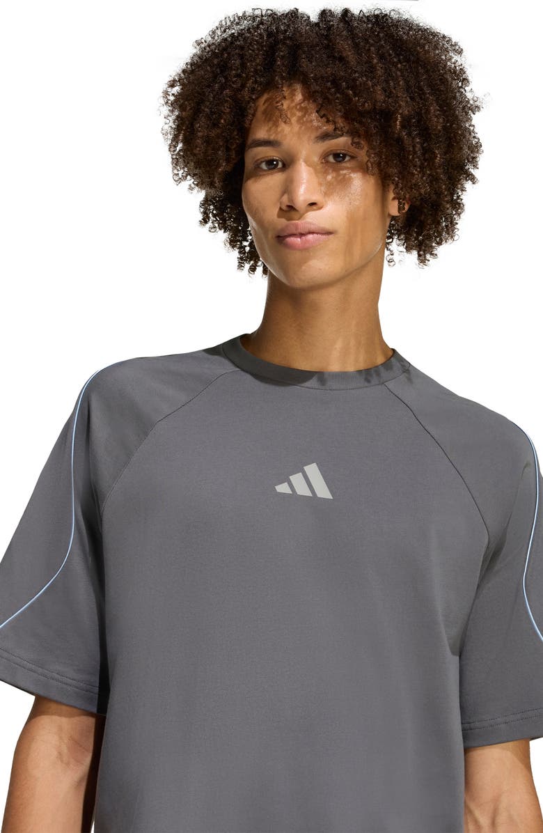 adidas Stadium T-Shirt, Alternate, color, Grey/ Ch Solid Grey/ Blue