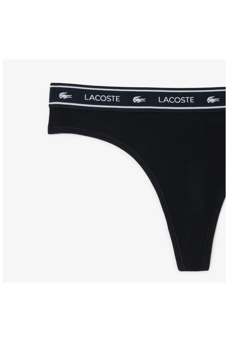 Stretch Cotton Jersey Thong, Alternate, color, BLACK