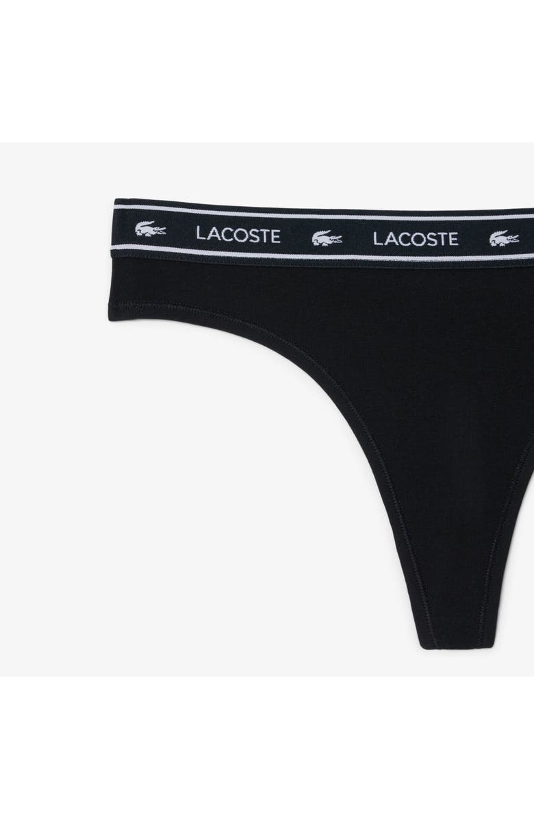 Lacoste Stretch Cotton Jersey Thong, Alternate, color, Black