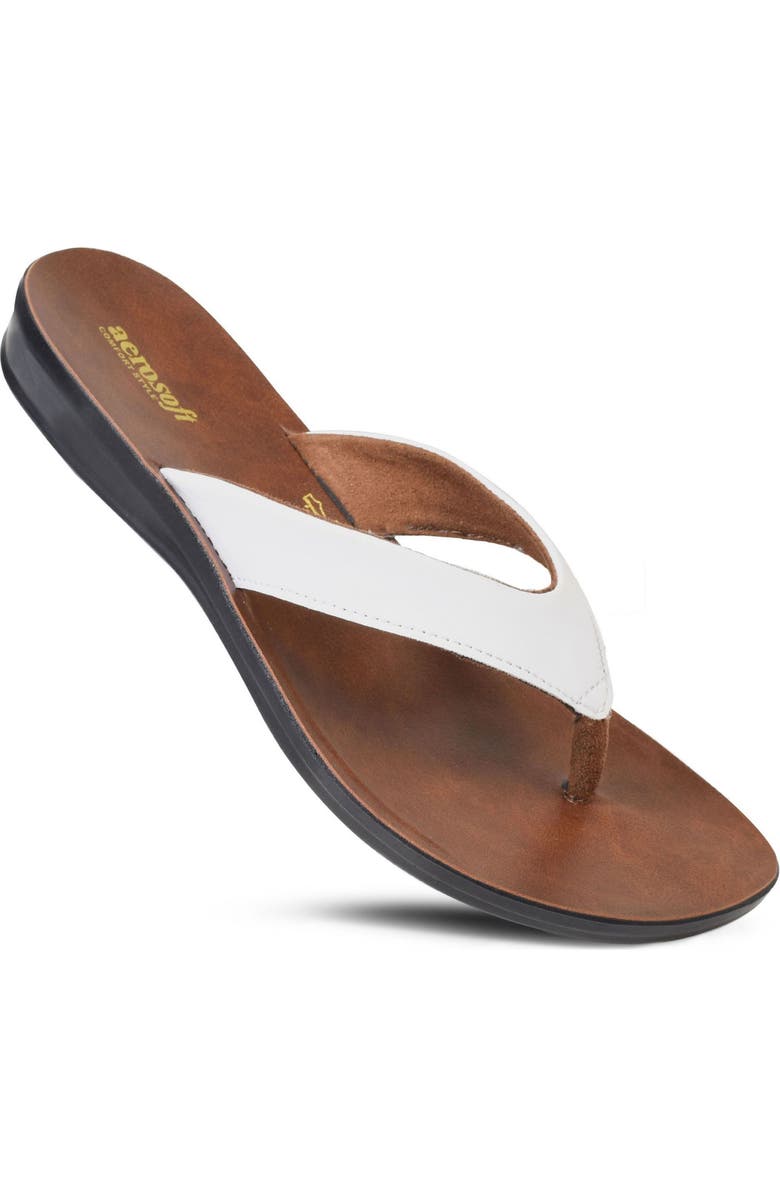 AEROSOFT Capri Comfortable Flip-Flop, Main, color, White