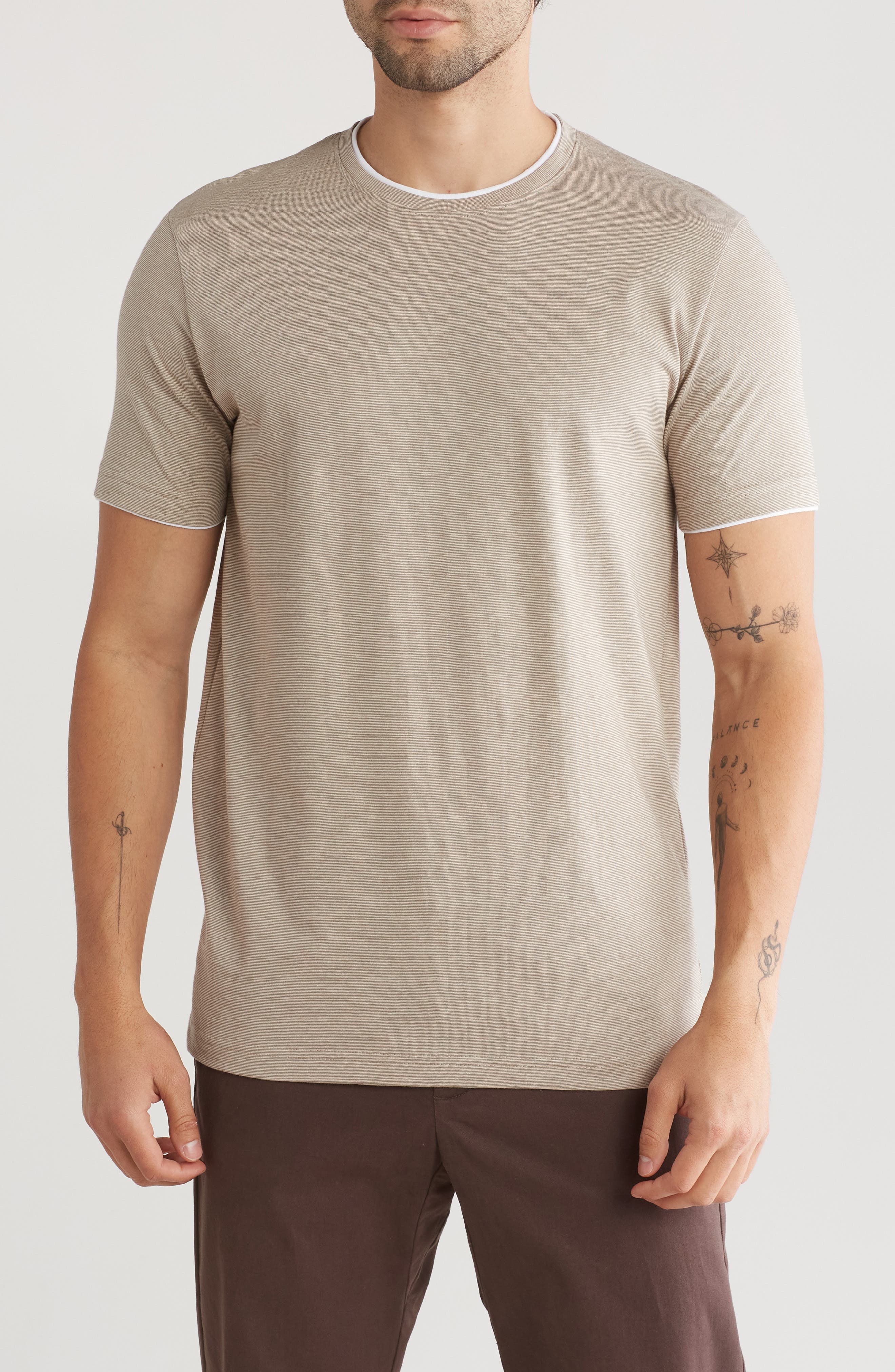 Cactus Man Stripe Cotton Crewneck T-Shirt