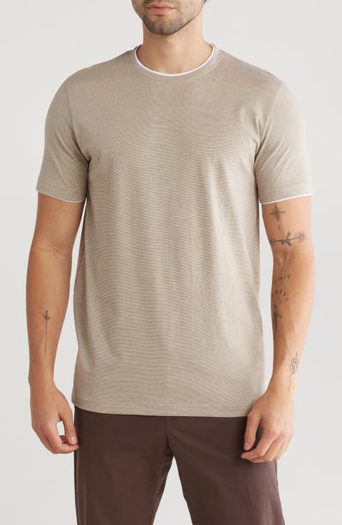 Stripe Cotton Crewneck T-Shirt