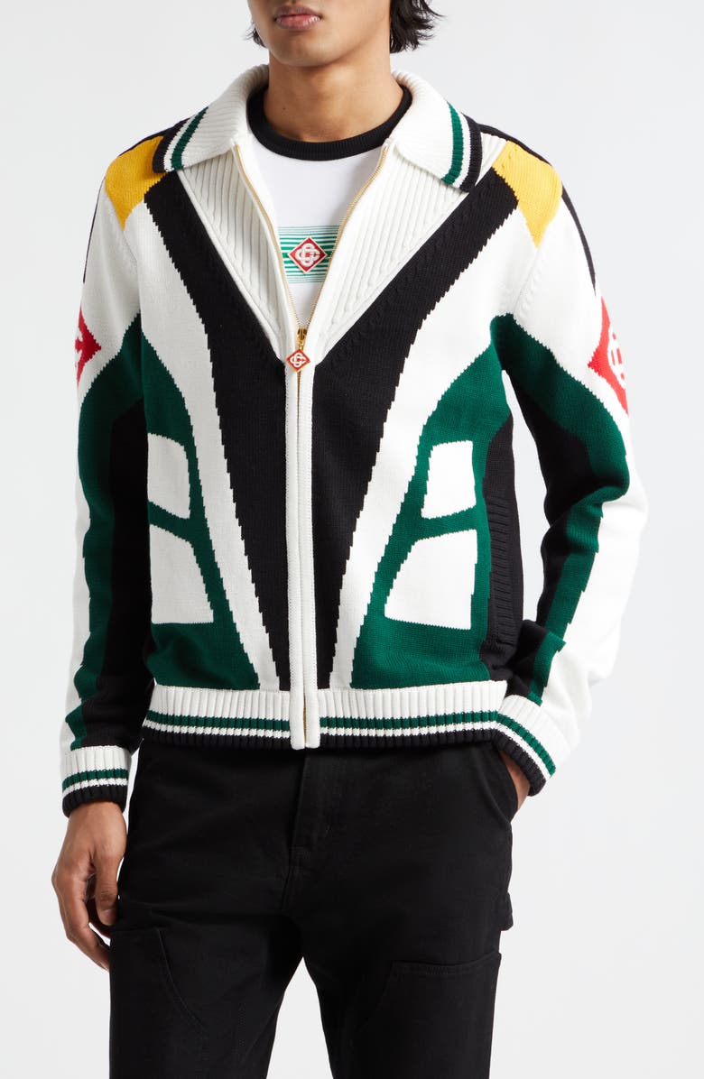 Casablanca Casa Racing Knit Jacket, Main, color, 