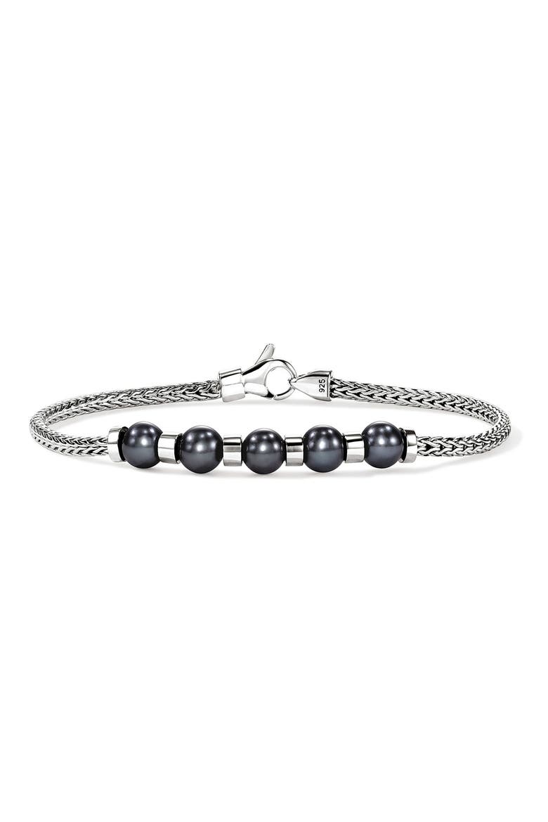 JH Essential Grey Pearl Bracelet, 2.5mm, Main, color, SILVER GREY