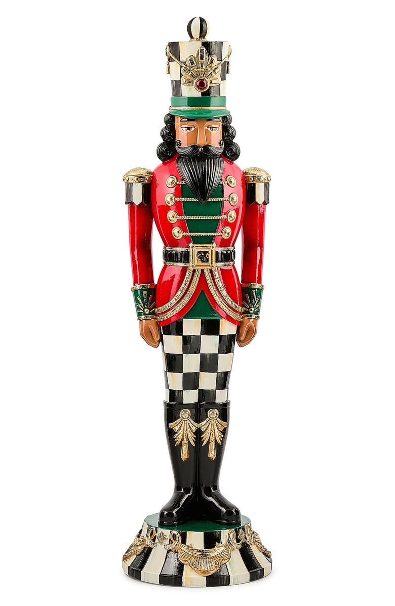 MACKENZIE CHILDS Courtly Check Nutcracker Figurine, Main, color, Red