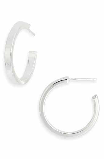 Argento Vivo Sterling Silver Sterling Silver Flat Hoop Earrings