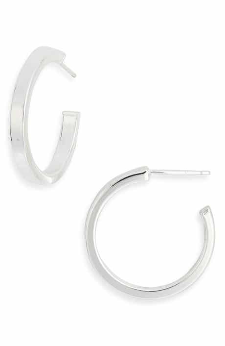 Argento Vivo Sterling Silver Sterling Silver Flat Hoop Earrings