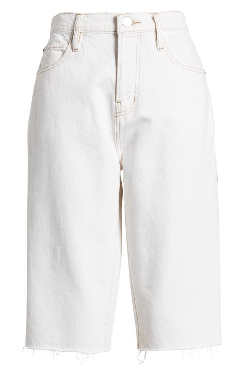 Frame High Waist Raw Hem Denim Shorts In Au Natural Clean