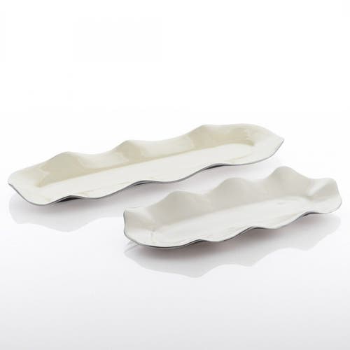 Lunares Ruffled Oyster Long Tray in Gold at Nordstrom, Size Small