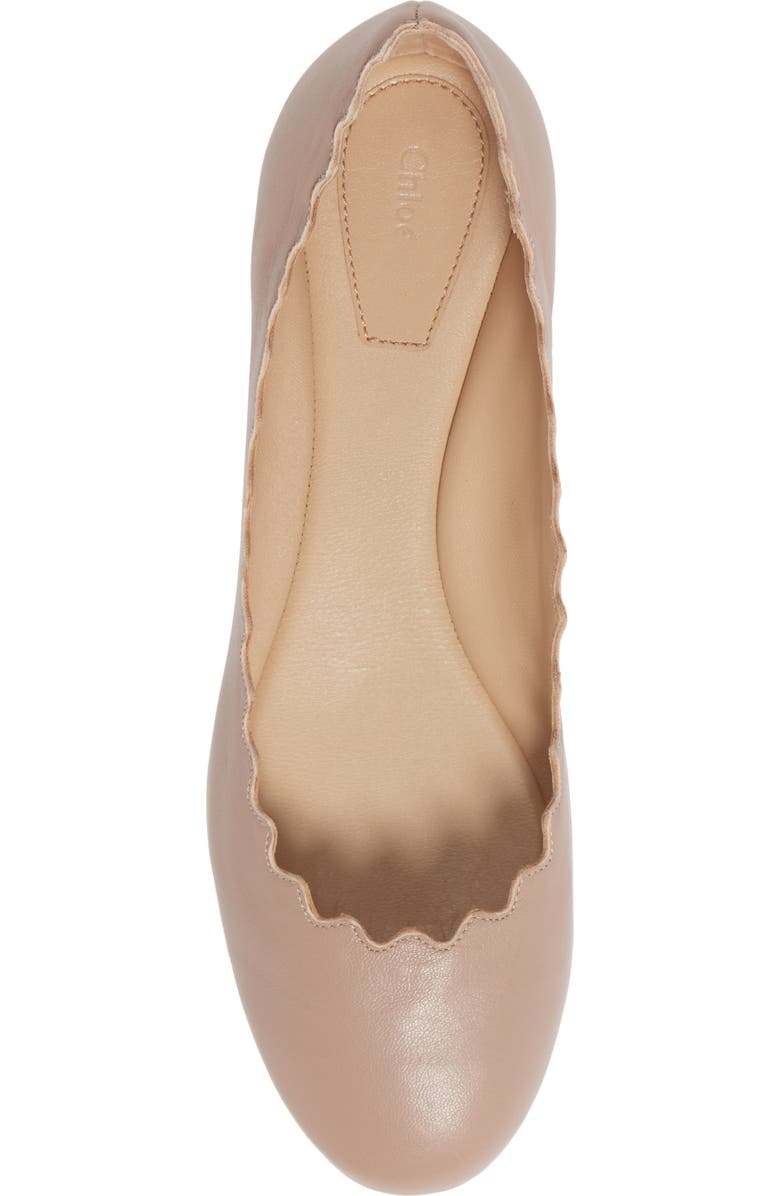 Chloé Lauren Scalloped Ballet Flat, Alternate, color, Pink Tea