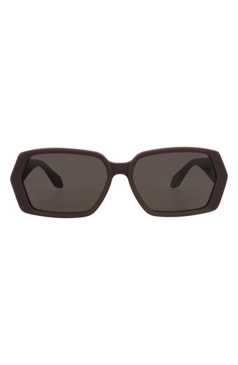 Alaïa 60mm Novelty Rectangular Sunglasses, Main, color, Burgundy Burgundy Grey