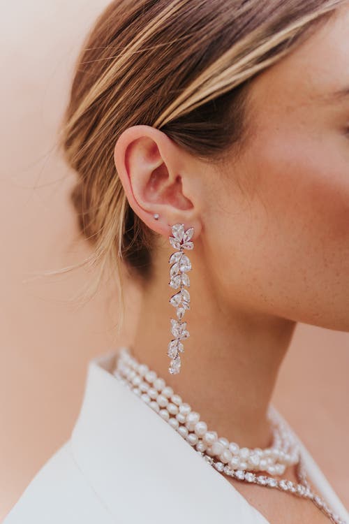 Untamed Petals Promise Crystal Drop Earrings In Metallic