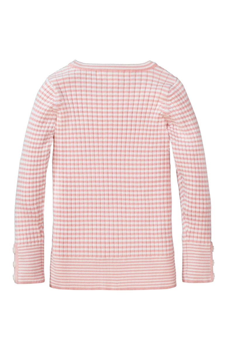 Hope & Henry Girls' Rib Knit Sweater Top, Infant, Alternate, color, White And Rose Mini Stripe