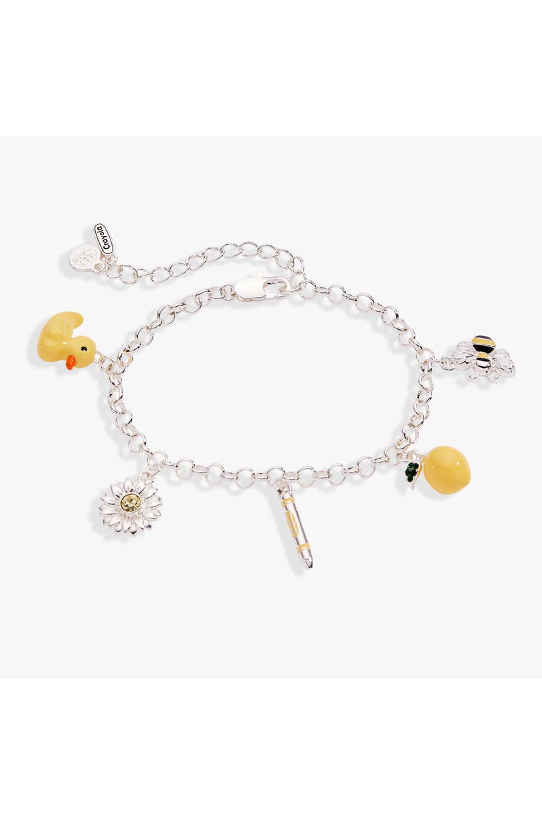 Crayola x Alex and Ani Fan Favorites Sunglow Charm Bracelet, Main, color, Silver