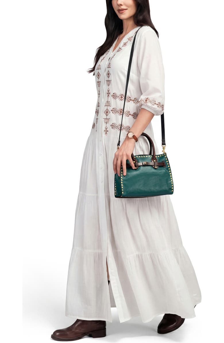 OLD TREND Westland Genuine Leather Studded Mini Tote, Alternate, color, Teal