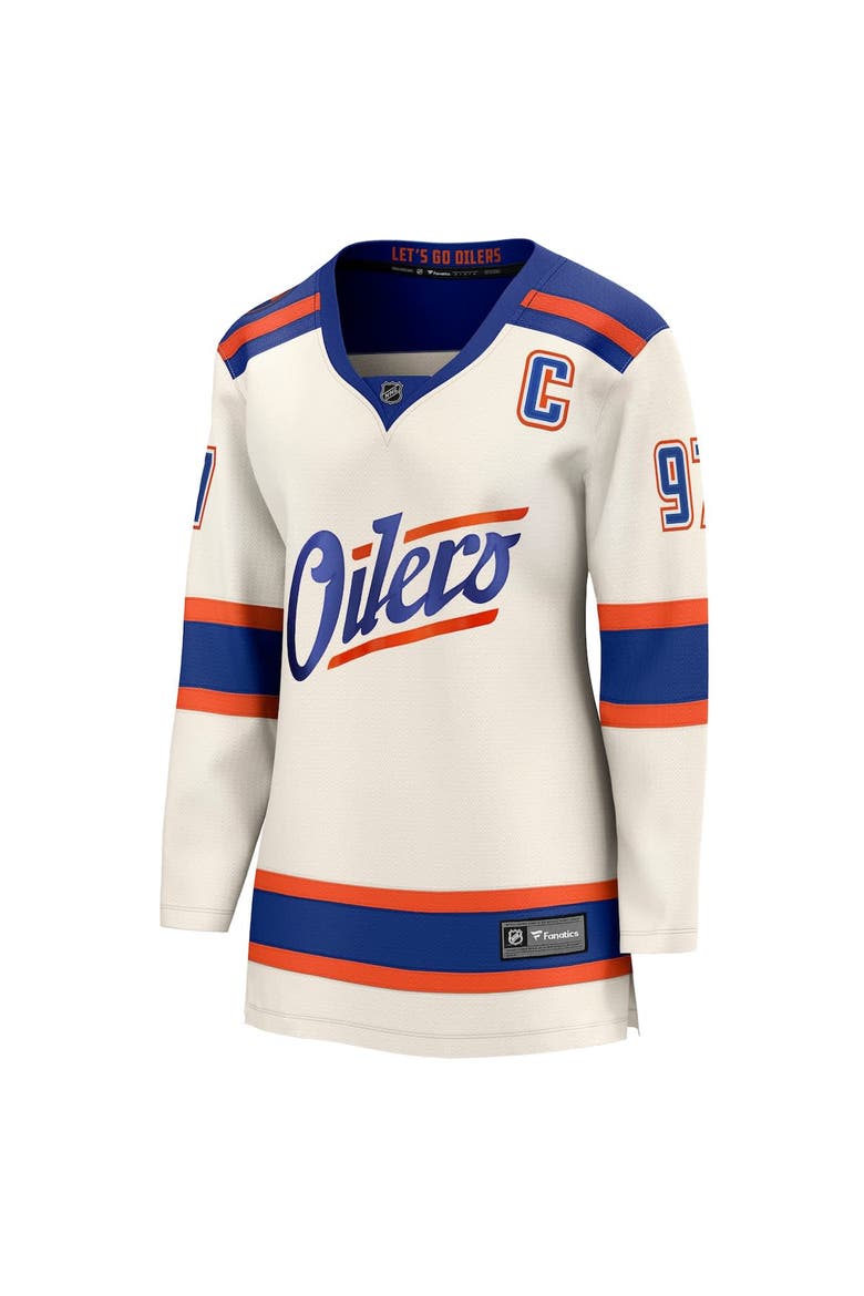 Women's Fanatics Connor McDavid Light Beige Edmonton Oilers Alternate Breakaway Jersey, Alternate, color, Light Beige