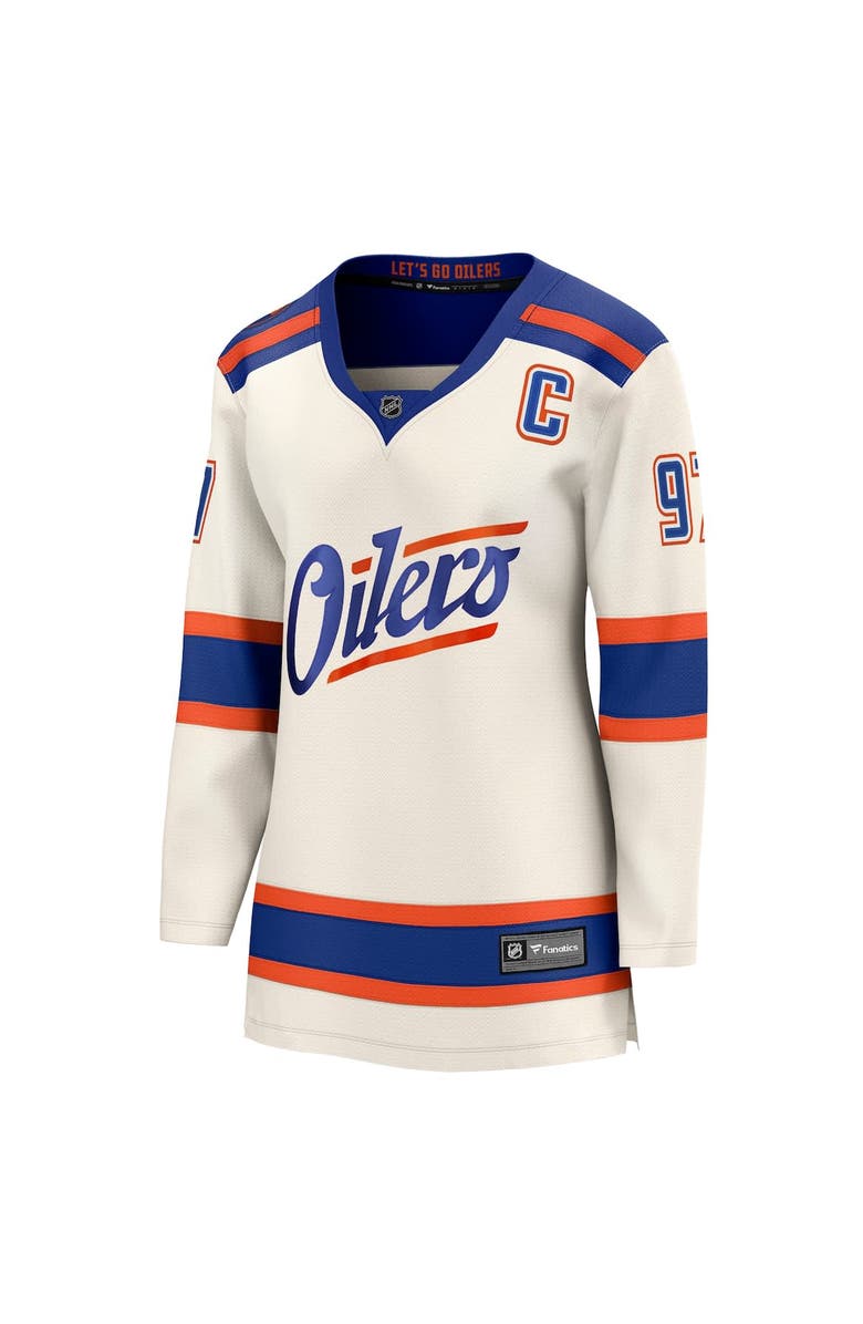 FANATICS Women's Fanatics Connor McDavid Light Beige Edmonton Oilers Alternate Breakaway Jersey, Alternate, color, Light Beige