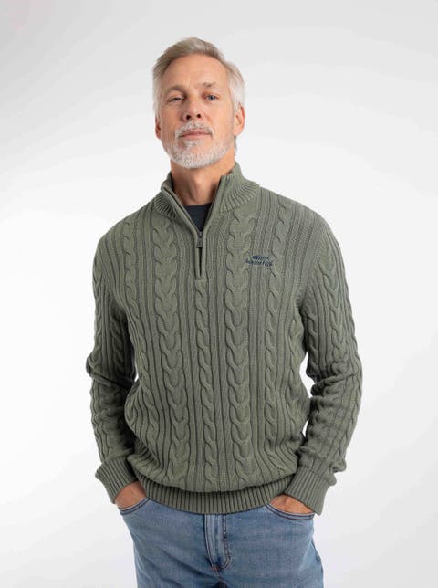 Heath 1/4 Zip Cable Knit Jumper