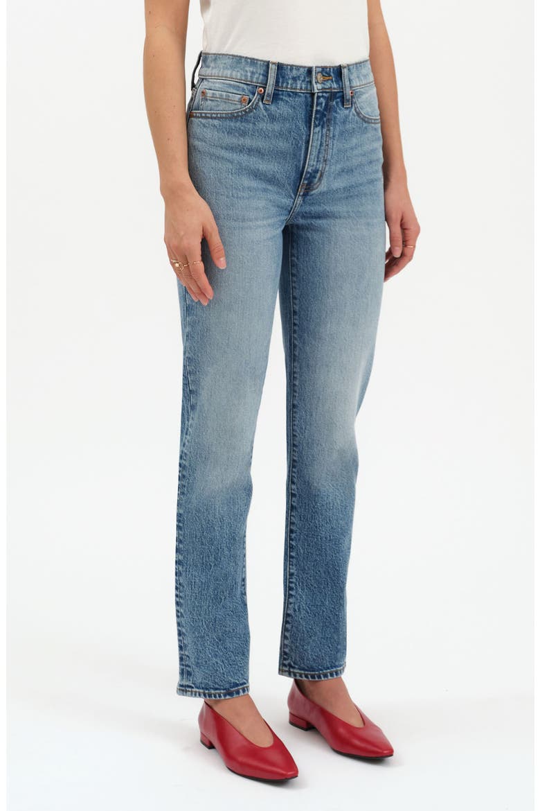 Smarty Pants High Waist Slim Straight Ankle Jeans, Alternate, color, FACE TO FACE