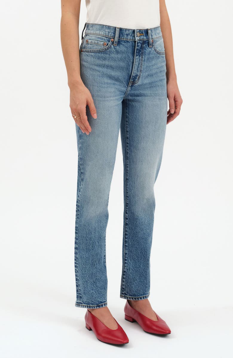 DAZE Smarty Pants High Waist Slim Straight Ankle Jeans, Alternate, color, Face To Face