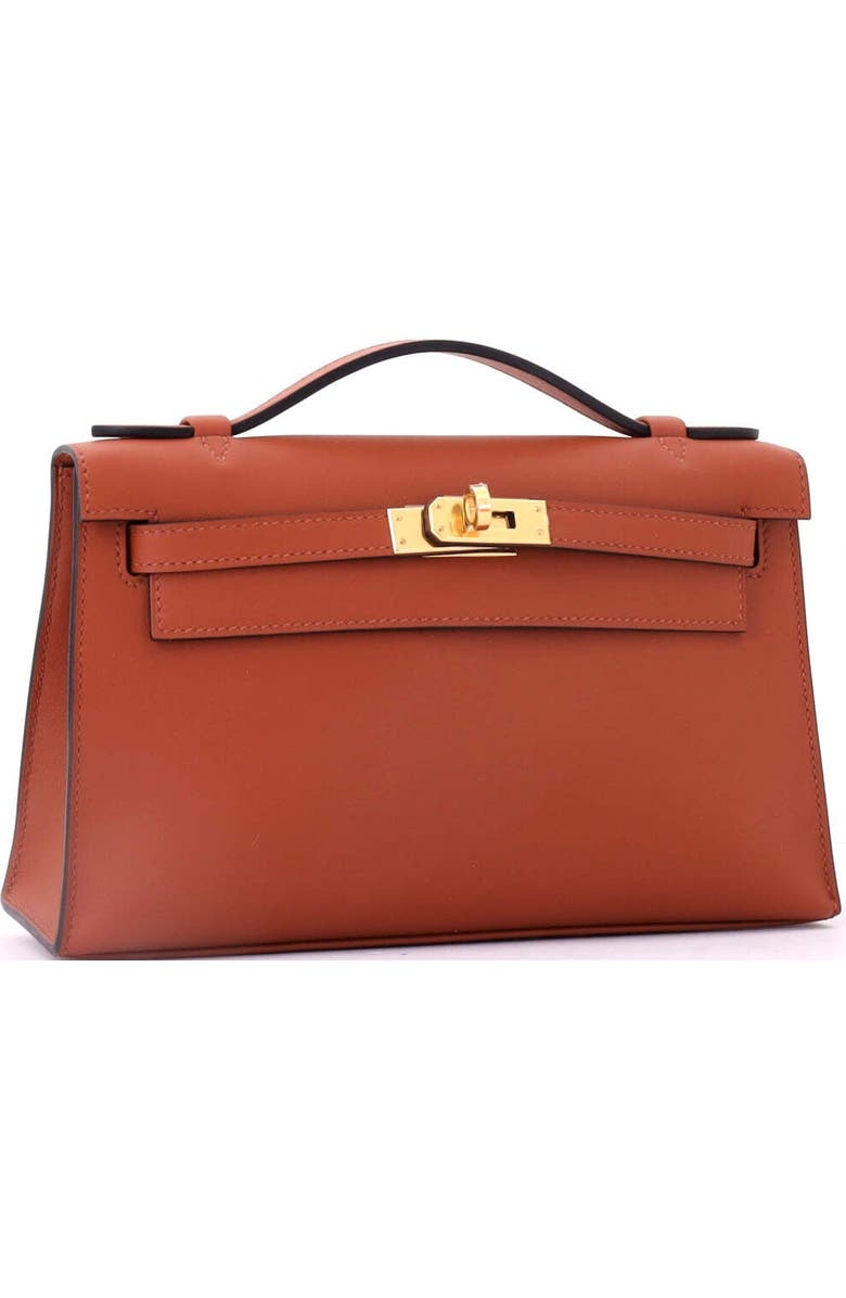 Pre-Owned Hermes Kelly Pochette Swift, Alternate, color, Cuivre