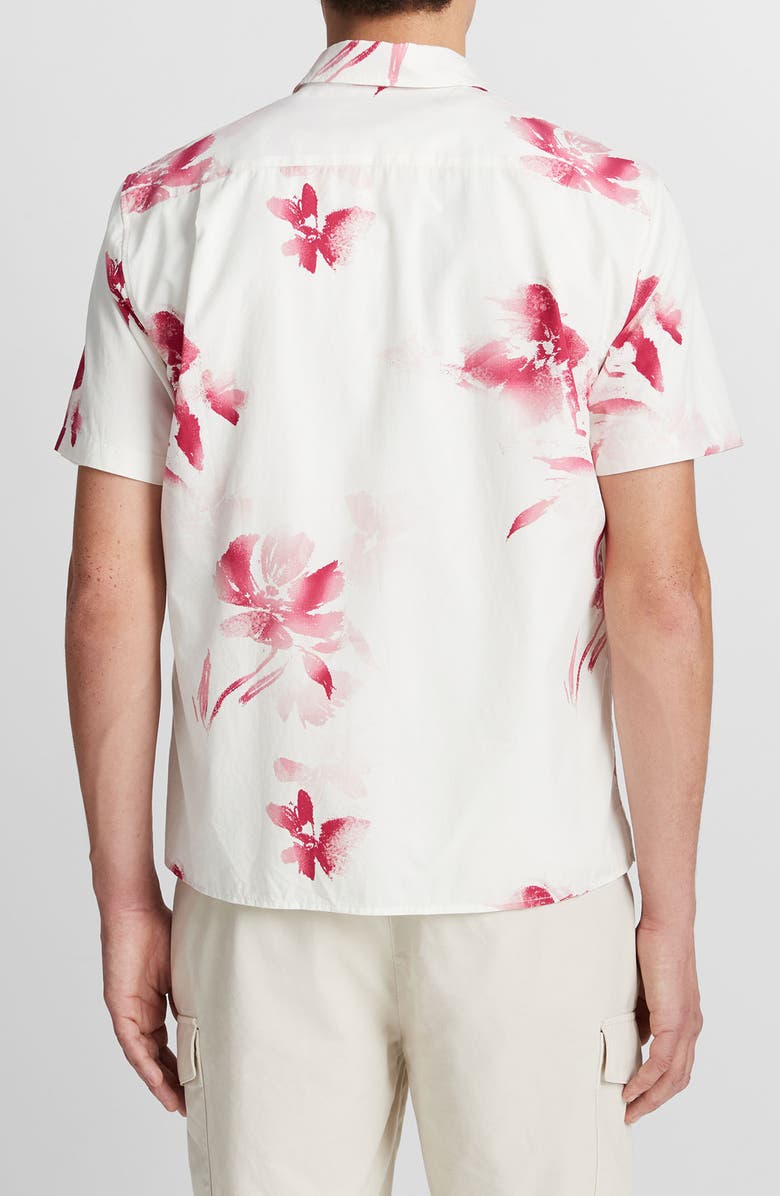 Vince Faded Floral Print Short Sleeve Shirt, Alternate, color,